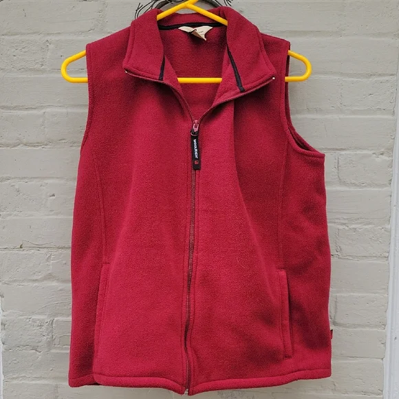 Woolrich Women's Lg Burgandy Fleece Vest - Picture 1 of 16